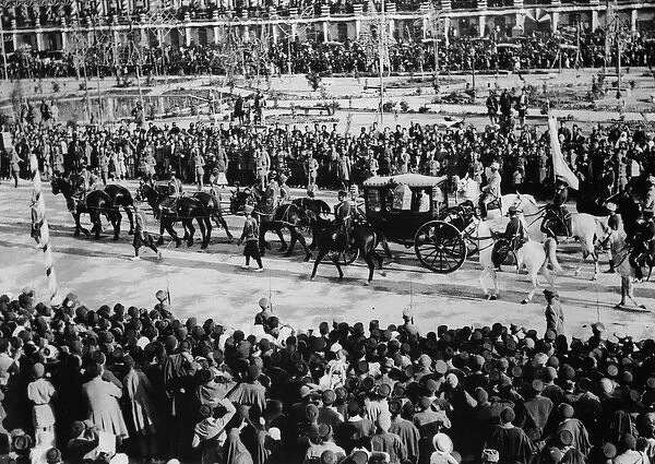 Coronation procession, Tehran, 1926 (b  /  w photo)