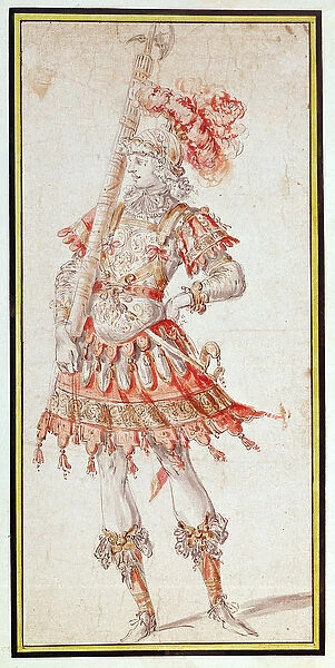 Costume design for Carousel, c. 1662 (pen, ink & w  /  c on paper)