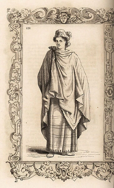 Costume of an Ethiopian virgin, 16th century. 1859-1860 (engraving)