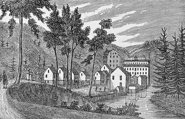 Cotton factory village, Glastenbury, from Connecticut Historical Collections