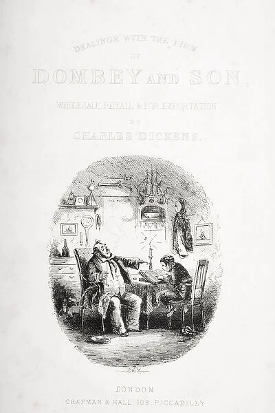 Cover illustration for Dombey and Son by Charles Dickens, first published 1848