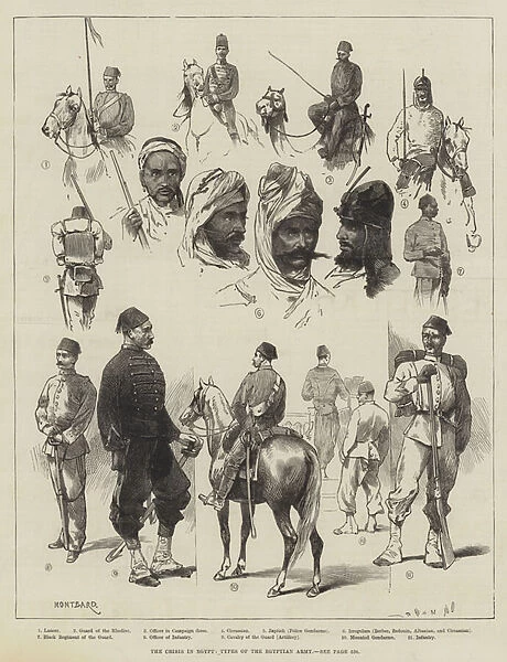 The Crisis in Egypt, Types of the Egyptian Army (engraving)