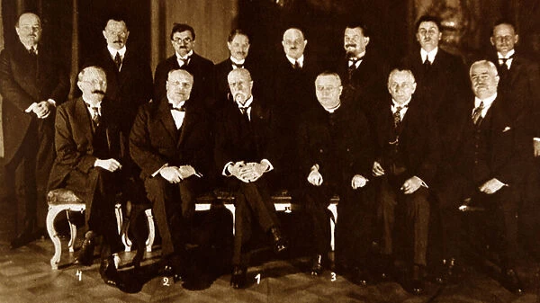 Czech Cabinet with President Tomas Masaryk, 1926 (b  /  w photo)