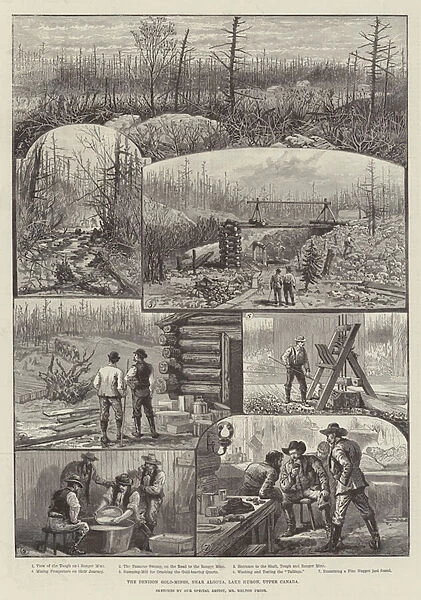 The Denison Gold-Mines, near Algoma, Lake Huron, Upper Canada (engraving)
