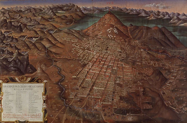 Description of Cerro Rico and the Imperial Municipality of Potosi, 1758 (oil on canvas)