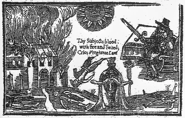 The Destruction of Colchester during the English Civil War, 1648 (woodcut)