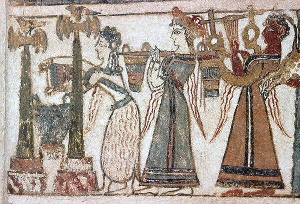 Detail, fresco on sarcophagus from Hagia Triada (fresco)