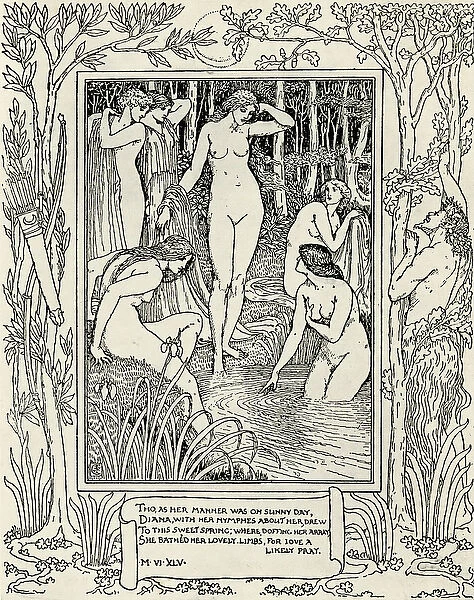 Diana and her nymphs, illustration for The Faerie Queen by Edmund Spenser (c
