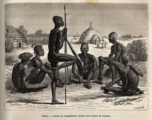 Dinkas from the village of Koudj (Senegal), whose body covered with ashes