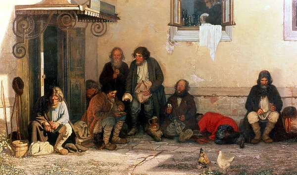 Dinner at the Zemstvo, 1872 (oil on canvas)