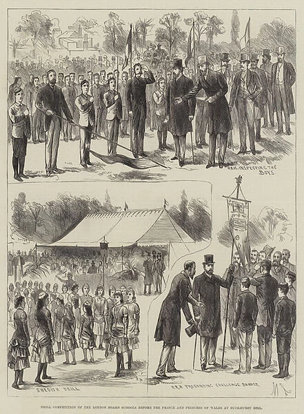 Drill Competition of the London Board Schools before the Prince and Princess of Wales at Buckhurst Hill (engraving)