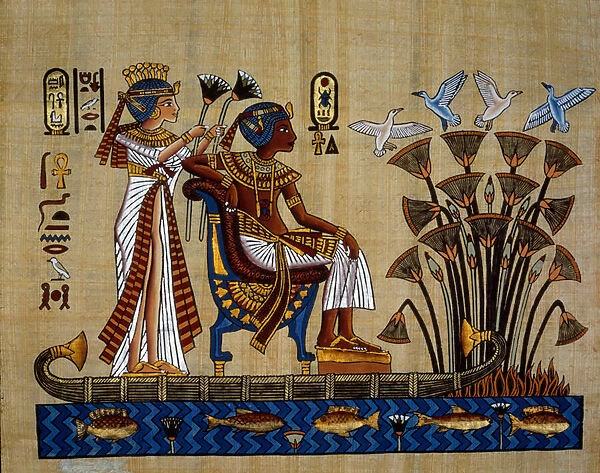 Egyptian antiquitis: 'the pharaoh and his wife in the papyrus'