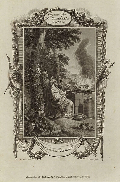 Elijah convinced Baals priests (engraving)