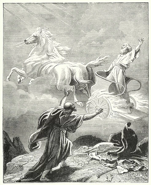 Elijah being taken in a chariot (engraving)