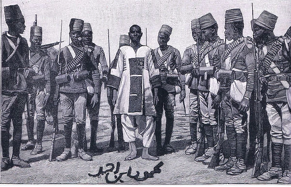 The Emir Mahmud under guard, illustration from Cassells History of England
