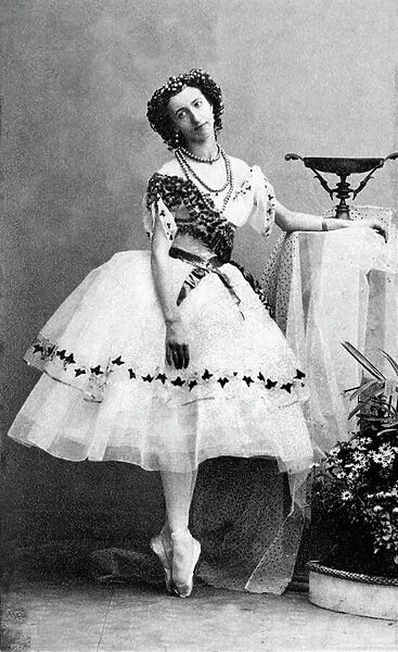 Emma Livry in Costume for the Ballet of Herculaneum, 1859 (b  /  w photo)
