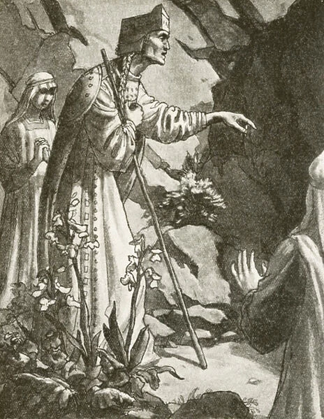 The Empress Helena, mother of Constantine the Great, discovering the Holy Sepulchre (litho)