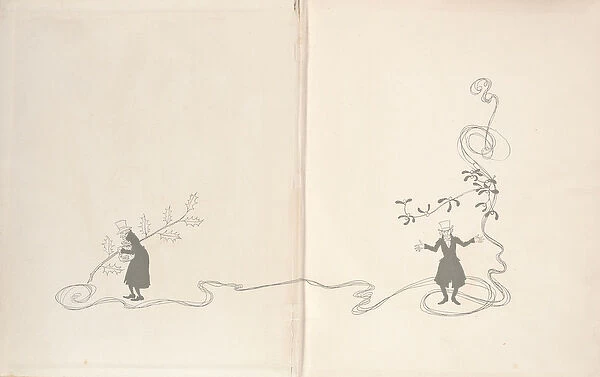 Front Endpapers - A Christmas Carol, 1915 (litho)