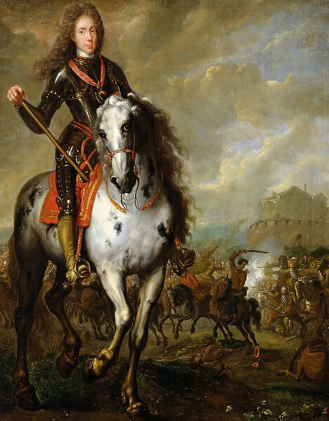Equestrian Portrait of Prince Eugene de Savoie (1663-1736) c. 1700-10 (oil on panel)