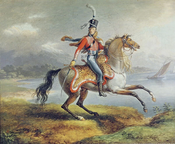 Equestrian self portrait, 1806-08 (oil on canvas)
