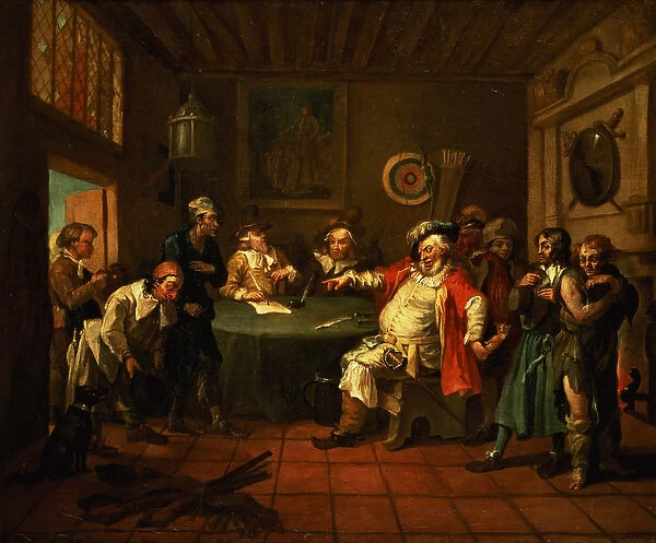 Falstaff Examining his Recruits from Henry IV by Shakespeare, 1730