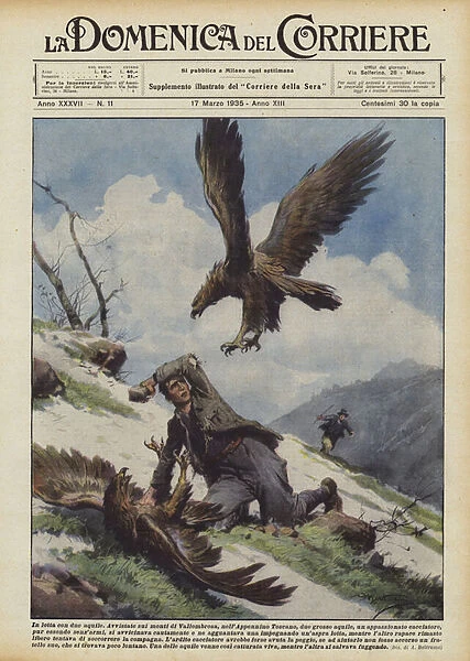 Fighting with Two Eagles (Colour Litho)