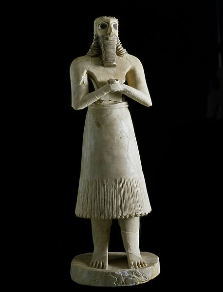 Figurine of bearded man (or god Abu). 3rd millennium BC (plaster sculpture)