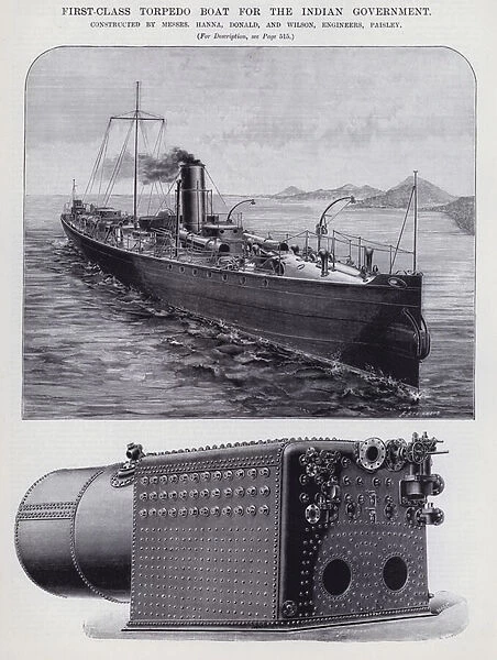 First-Class Torpedo Boat for the Indian Government (engraving)