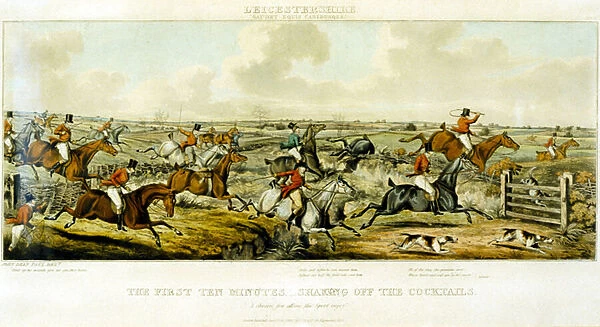 The First Ten Minutes, The Leicestershires, engraved by Henry Alken (1785-1851