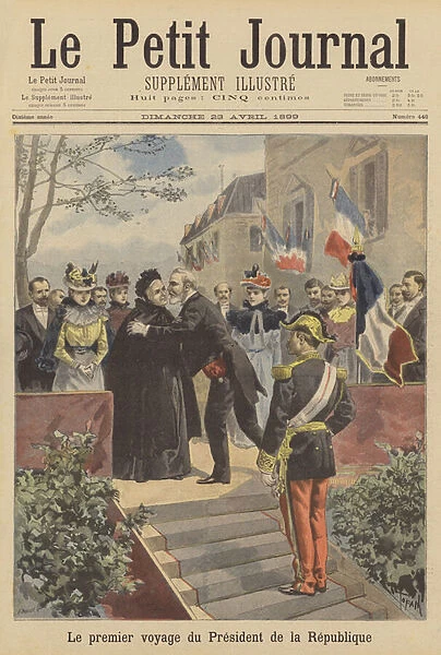 The first official journey of President Loubet of France (colour litho)