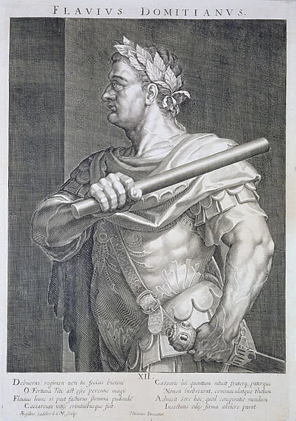 Flavius Domitian (AD 51 - AD 96) Emperor of Rome 81-96 AD engraved by Aegidius Sadeler
