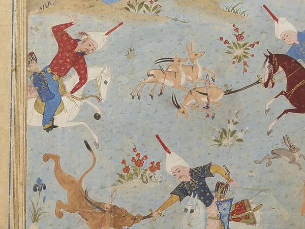 Folio from a Khamsa (Quintet) by Nizami (d. 1209); recto