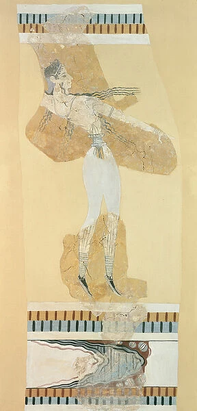 Fragment of a fresco depicting a Taureador from the palace at Knossos
