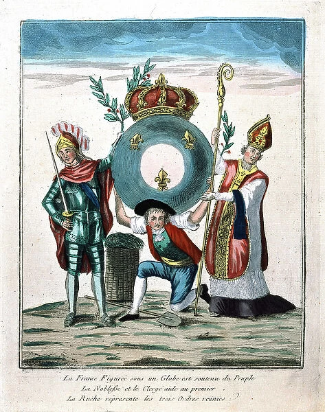 France under a globe supported by the People assisted by the Noblesse and the Clergy