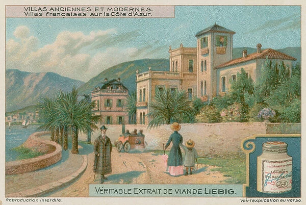 French Villas on the Cote D Azur (chromolitho)