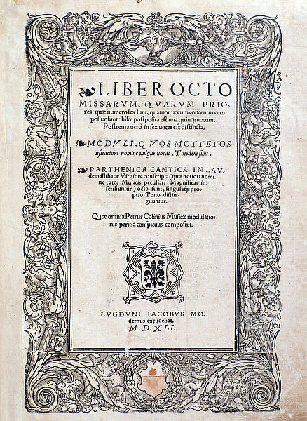 Frontispiece from Liber octo missarum (1541)