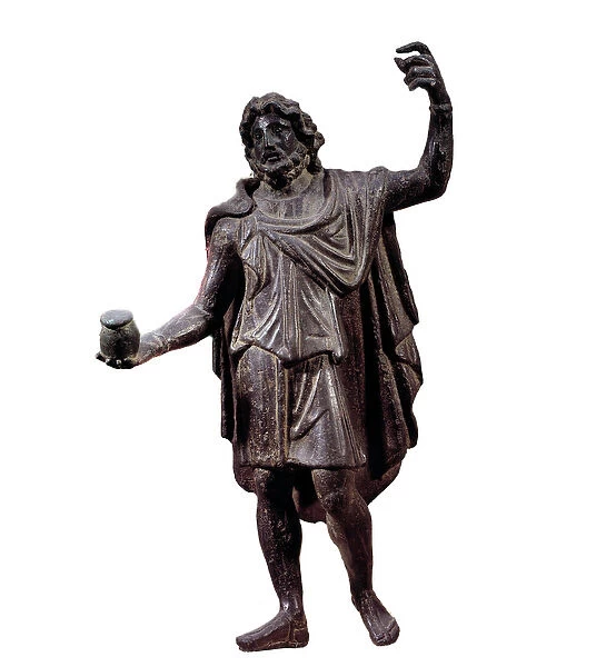 Gallo-Roman art: bronze statuette of the god in the mallet or Sucellus