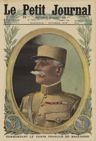 General Victor Cordonnier, commander of the French army on the Macedonian Front, World War I, 1916 (colour litho)