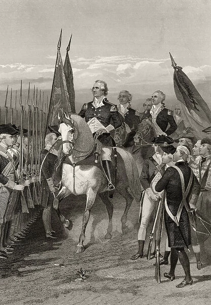George Washington taking command of the Army, 1775, from Life and Times of Washington