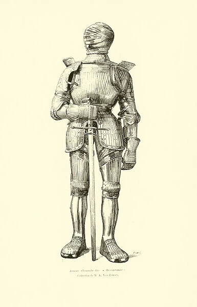 German Maximilian suit of armour (engraving)