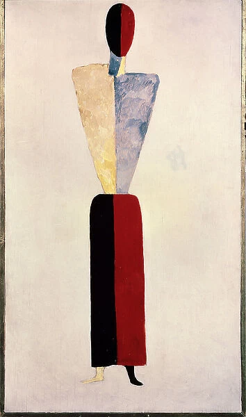 a girl (shape on white background), 1928-1932 (oil on wood)
