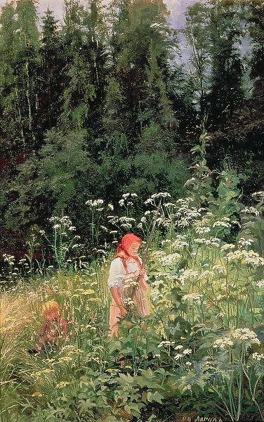 Girl among the wild flowers, 1880 (oil on canvas)