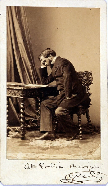 Giuseppe Verdi circa 1835. photograph dedicated by the composer museo della scala of