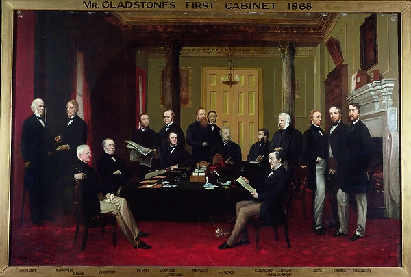 Gladstones First Cabinet, 1868 (oil on canvas)