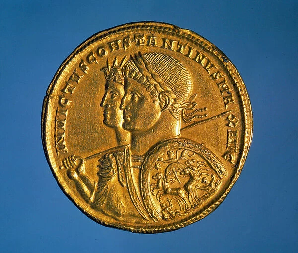 Gold solid coin with the effigy of Emperor Constantine I the Great (280-337)