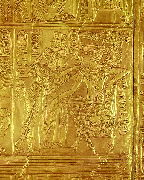 Detail from the Golden shrine, from the Tomb of Tutankhamun (c