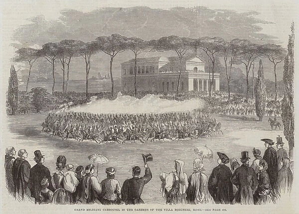 Grand Military Carrousel in the Gardens of the Villa Borghese, Rome (engraving)