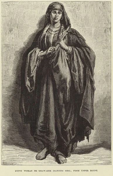 Gypsy woman or ghawzee from Upper Egypt (engraving)