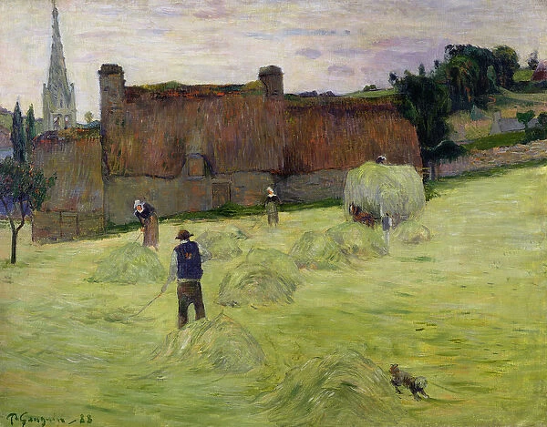 Haymaking in Brittany, 1888 (oil on canvas)