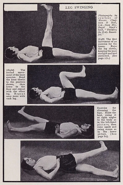 Health and Beauty: Leg swinging (b  /  w photo)